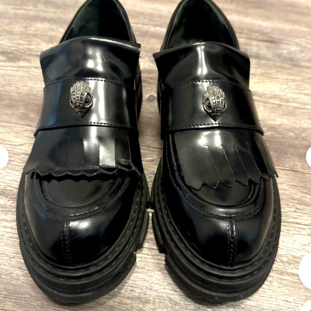 KURT GEIGER Women's Black Patent Leather Loafers Size 38/7